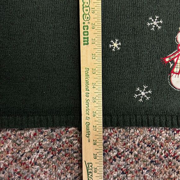 VTG C.J. Banks Women's Dark Green Embellished Christmas Full Zip Sweater Vest 1X - Picture 13 of 14